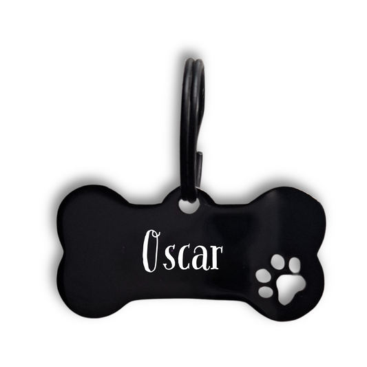 Bone Shape with Paw Pet ID Tag